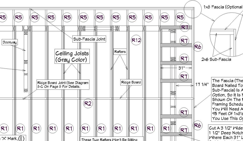 Some of the roof framing details on plan sheet #4