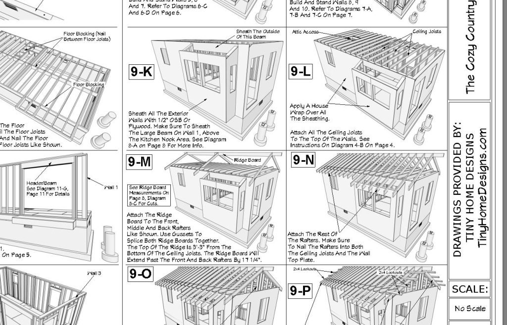 Plan sheet #9 is showing some of the steps in building this tiny home