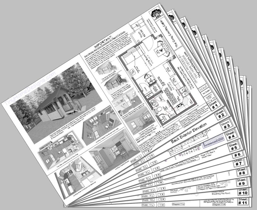 Set of 11 sheets of blueprints